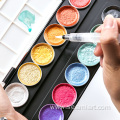 artist Metallic solid watercolor portable paint Set